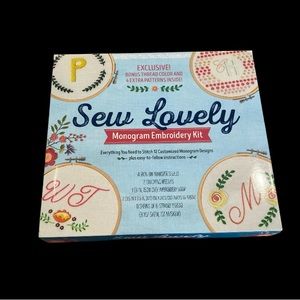 New In Box Sew Lovely Embroidery Kit Monogram Craft Gift